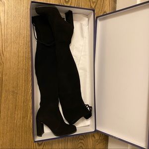Stuart Weitzman black suede OTK boots - Size 34.5